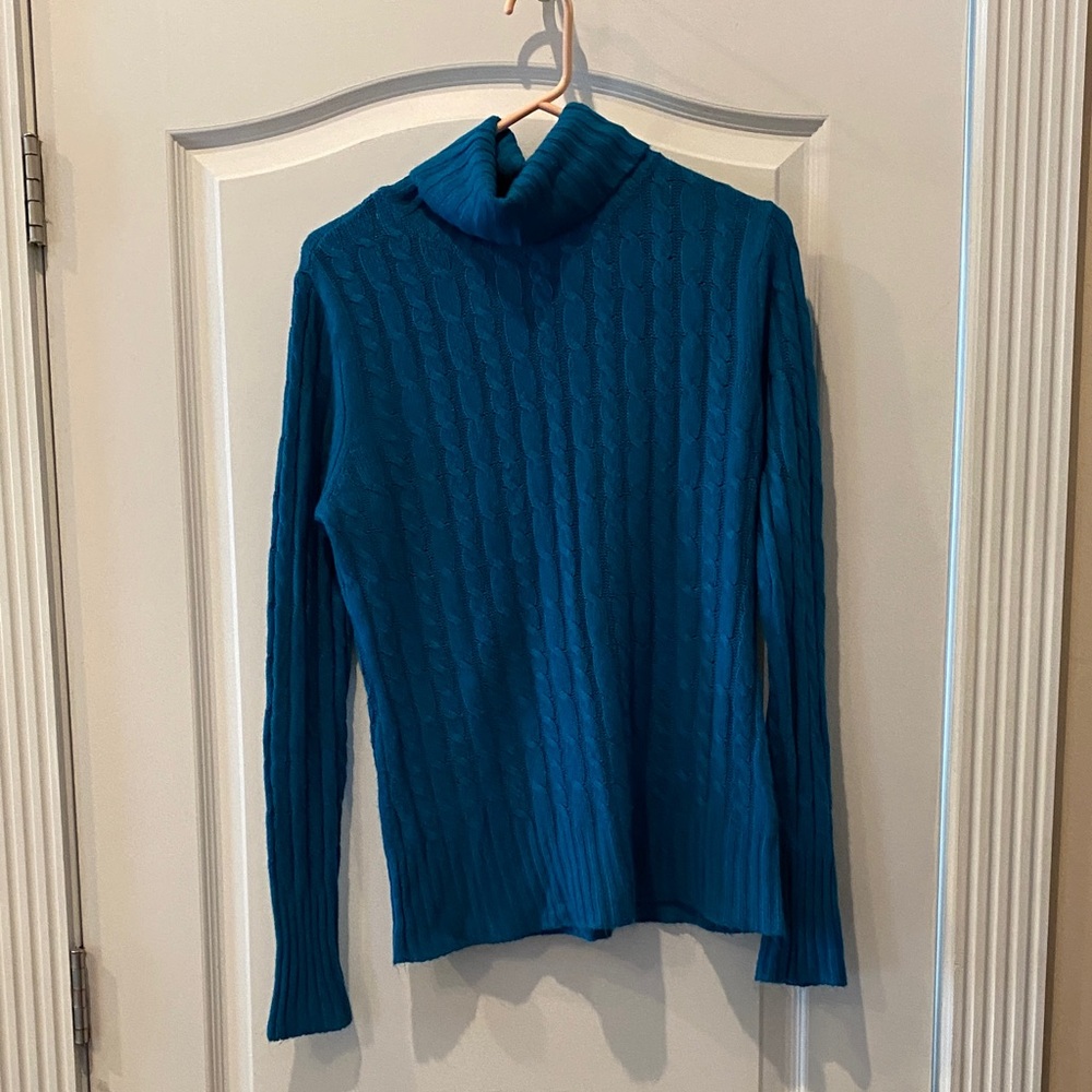 New York & Company Teal Turtleneck Sweater